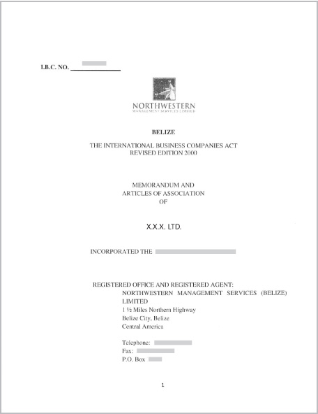 Memorandum and Articles of Association