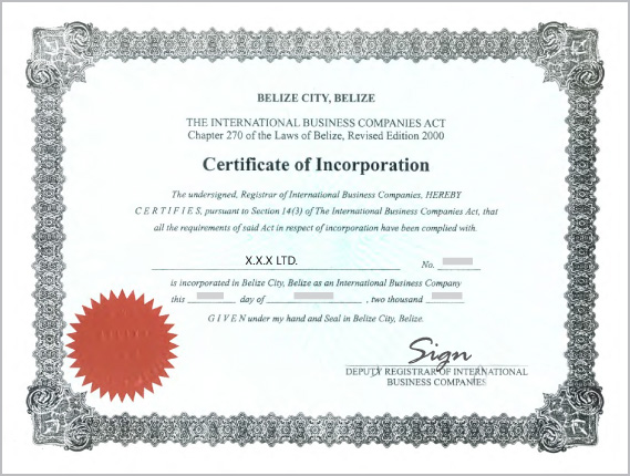 Certificate of Incorporation